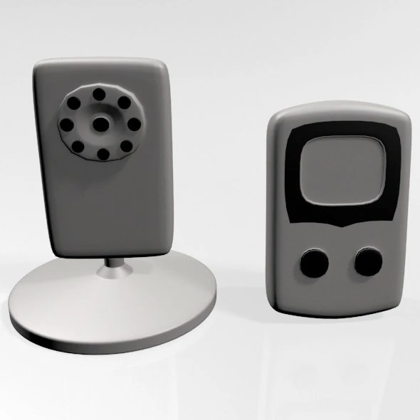 Elektroniczna niania wideo dla dzieci i aparat cyfrowy 01 Model 3D .c4d .max .obj .3ds .fbx .stl .blend 