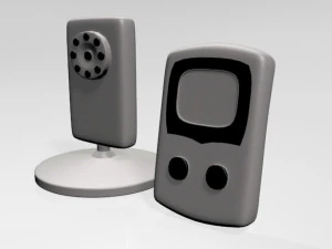 Elektroniczna niania wideo dla dzieci i aparat cyfrowy 01 Model 3D