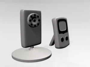 Elektroniczna niania wideo dla dzieci i aparat cyfrowy 01 Model 3D