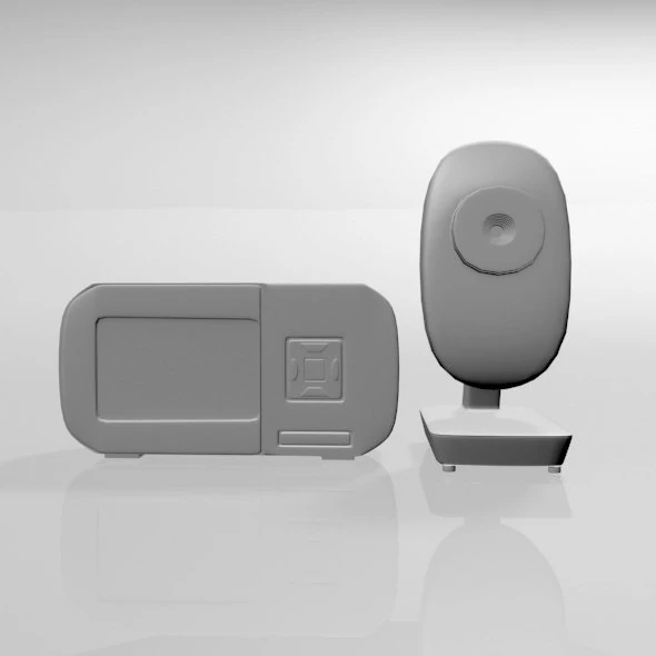Moniteur vid&eacute;o pour b&eacute;b&eacute; et appareil photo num&eacute;rique 03 Modèle 3D .c4d .max .obj .3ds .fbx .stl .blend 