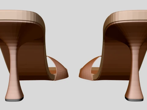 Round-Toe Single-Strap Spool-Heel Stiletto Sandals 01 3D Model
