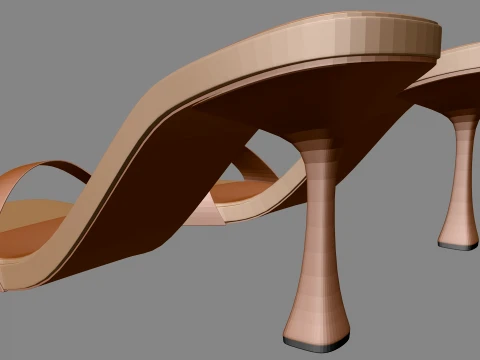 Round-Toe Single-Strap Spool-Heel Stiletto Sandals 01 3D Model
