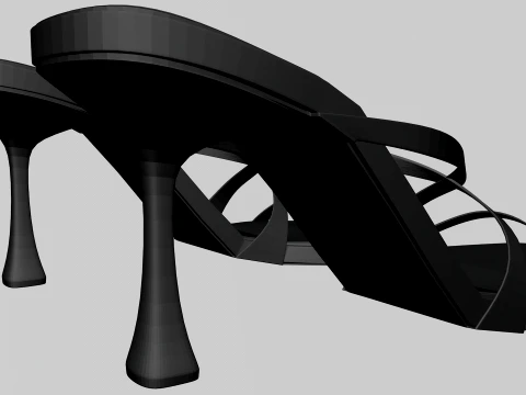 Pointy-Toe Triple-Straps Spool-Heel Stiletto Sandals 01 3D Model