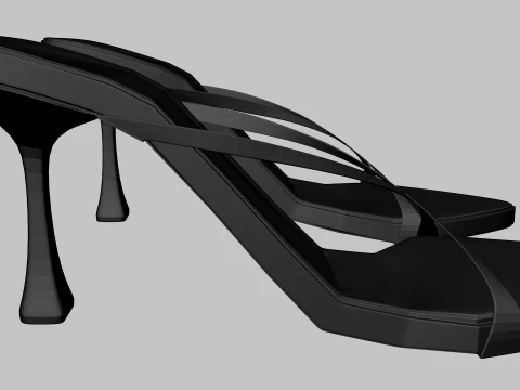 Pointy-Toe Double-Straps Spool-Heel Stiletto Sandals 01 3D Model