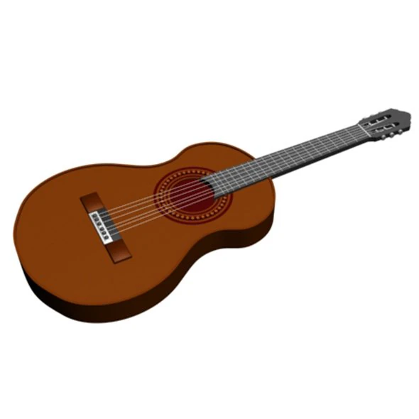 Guitar 01 3D Model .c4d .max .obj .3ds .fbx .stl .blend 