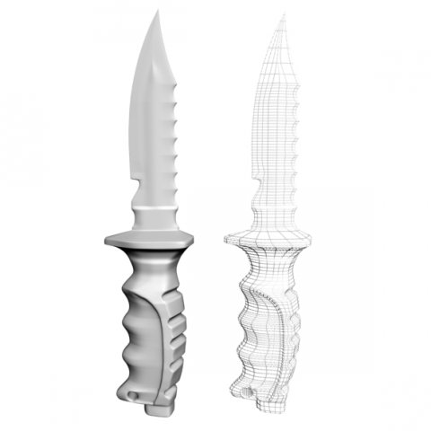 knife 01 3D Model .c4d .max .obj .3ds .fbx .stl .blend 