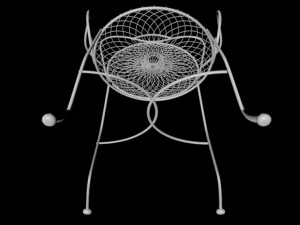 wrought iron chair 01 3D Model