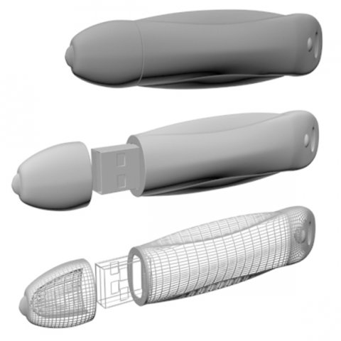 usb flash drive 02 3D Model .c4d .max .obj .3ds .fbx .stl .blend 