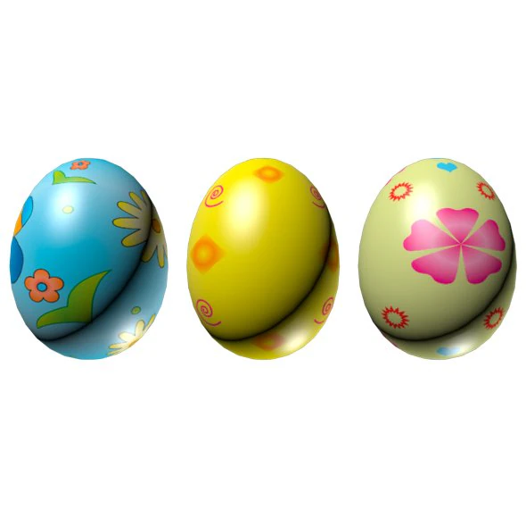 easter eggs set 01 3D Model .c4d .max .obj .3ds .fbx .stl .blend 