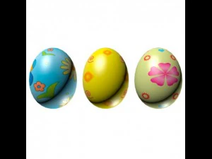 conjunto de ovos de p&aacute;scoa 01 Modelo 3D