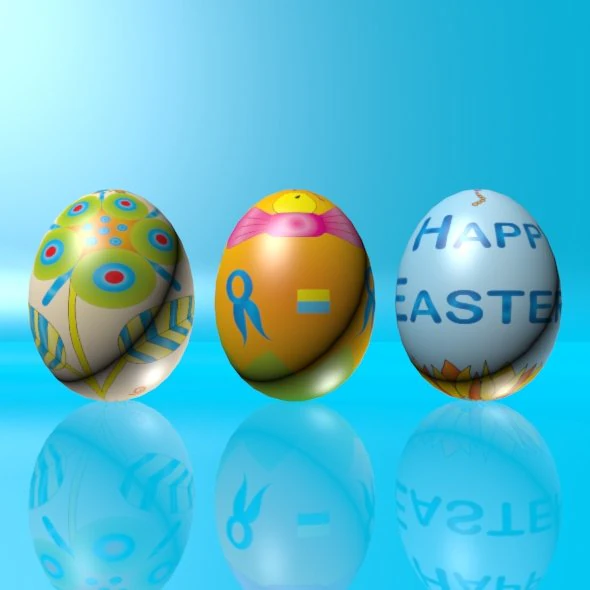 easter eggs set 02 3D Model .c4d .max .obj .3ds .fbx .stl .blend 