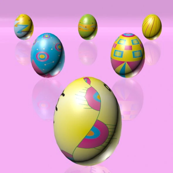 Easter eggs set 03 3D Model .c4d .max .obj .3ds .fbx .stl .blend 