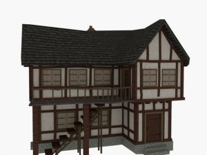 double story tudor house Modèle 3D