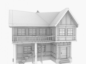 double story tudor house 3D Model