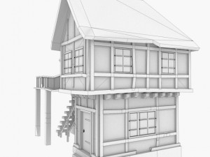 double story tudor house 3D Model