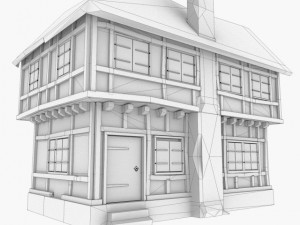double story tudor house 3D Model
