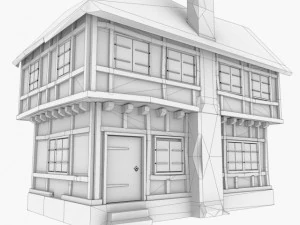 double story tudor house 3D Model