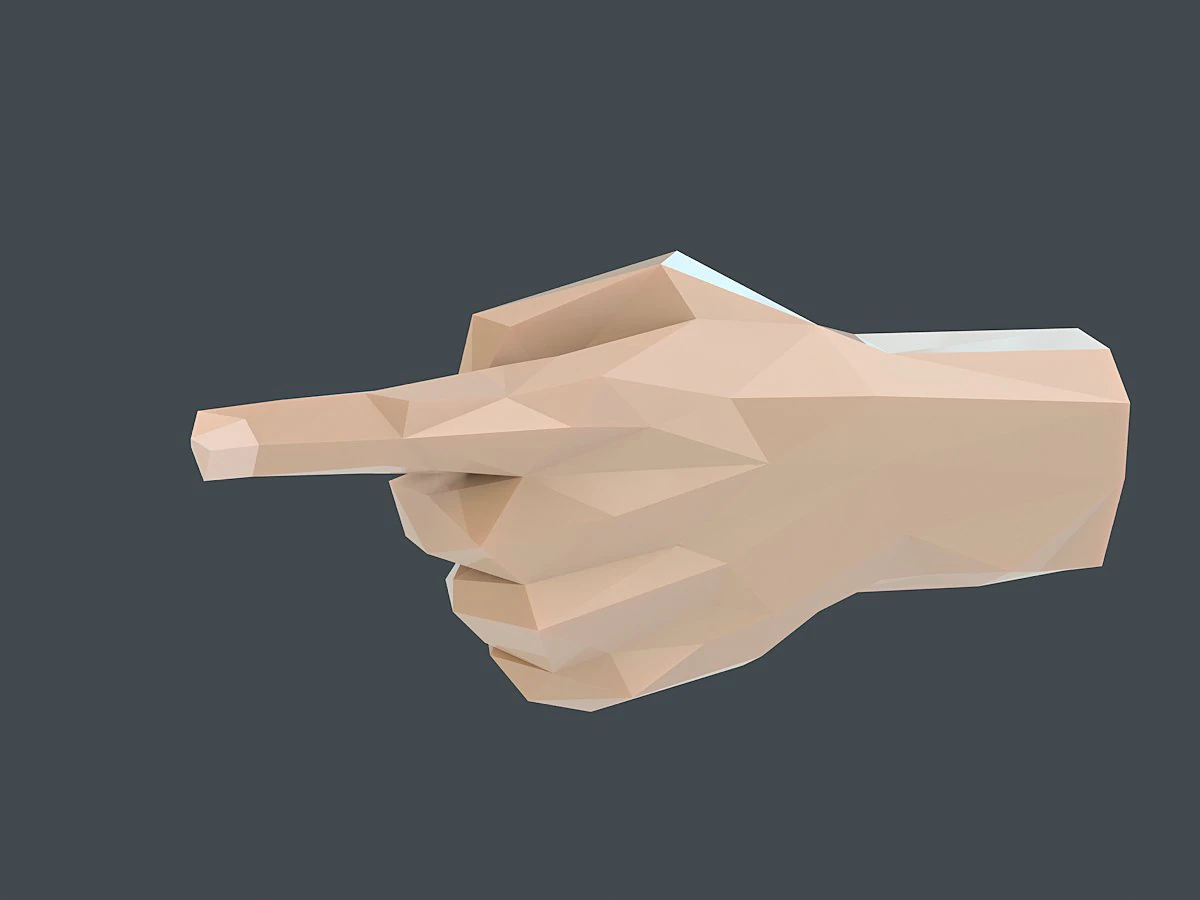 lowpoly pointing hand 3D Model .c4d .max .obj .3ds .fbx .stl .blend 