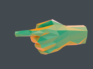 lowpoly pointing hand 3D Model