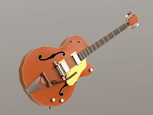 gretsch 6120 guitar lowpoly 3D Model