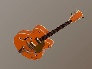 gretsch 6120 guitar lowpoly 3D 模型