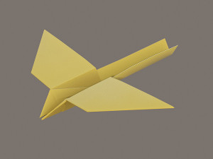 paperplane 1 origami Model 3D
