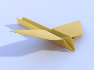 paperplane 1 origami Model 3D