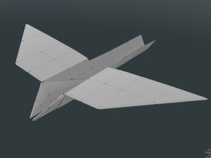 paperplane 1 origami Model 3D