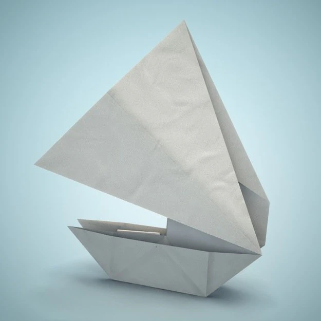 perahu origami Model 3D .c4d .max .obj .3ds .fbx .stl .blend 