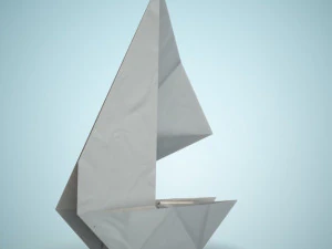 perahu origami Model 3D