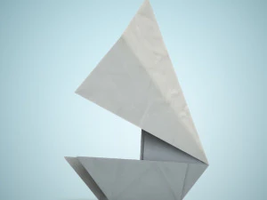 perahu origami Model 3D