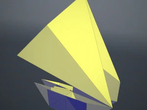 perahu origami Model 3D