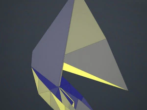 perahu origami Model 3D