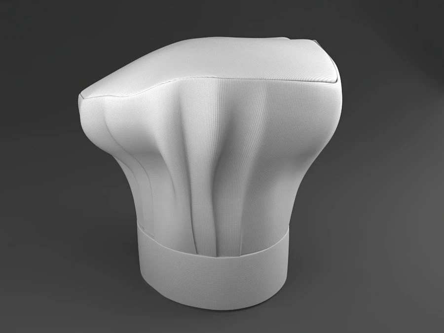 chef hat two 3D Model .c4d .max .obj .3ds .fbx .stl .blend 