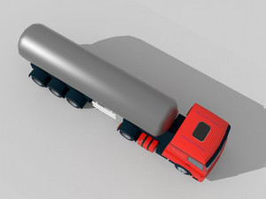tanker truck lowpoly Modèle 3D