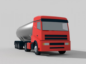 tanker truck lowpoly Modèle 3D