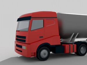 tanker truck lowpoly Modèle 3D