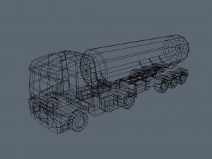 tanker truck lowpoly Modèle 3D