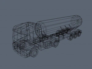 tanker truck lowpoly 3D Model