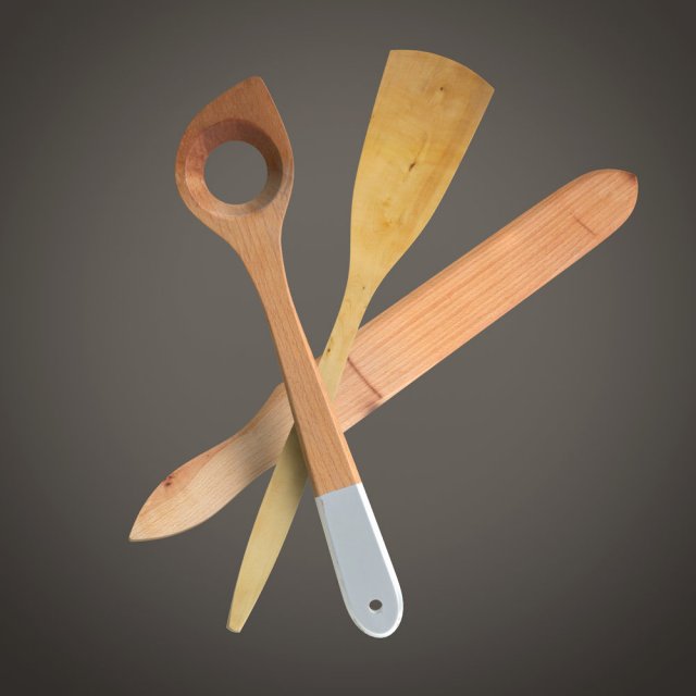 wooden spatula 2 3D मॉडल .c4d .max .obj .3ds .fbx .stl .blend 