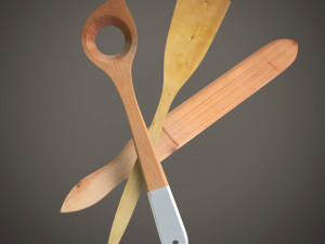 wooden spatula 2 Modèle 3D
