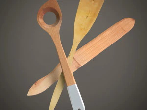 लकड़ी का स्पैटुला 2 3D मॉडल