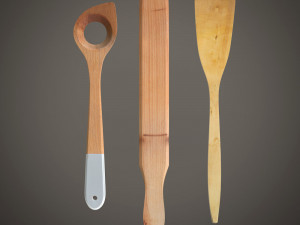 wooden spatula 2 3D मॉडल