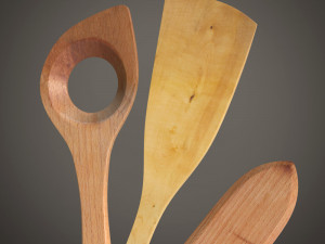 wooden spatula 2 3D मॉडल