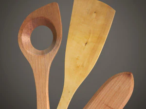 wooden spatula 2 3D Model