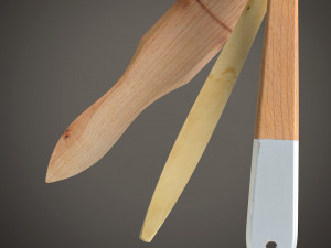 wooden spatula 2 3D मॉडल