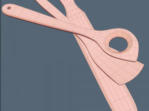 wooden spatula 2 3D Model