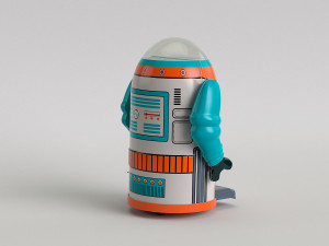 vintage tin toy robot 3D 模型