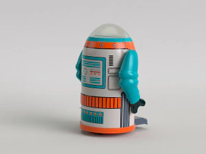 vintage tin toy robot 3D Model