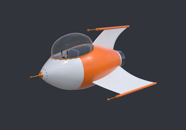 cartoon rocketship 3D Model .c4d .max .obj .3ds .fbx .stl .blend 